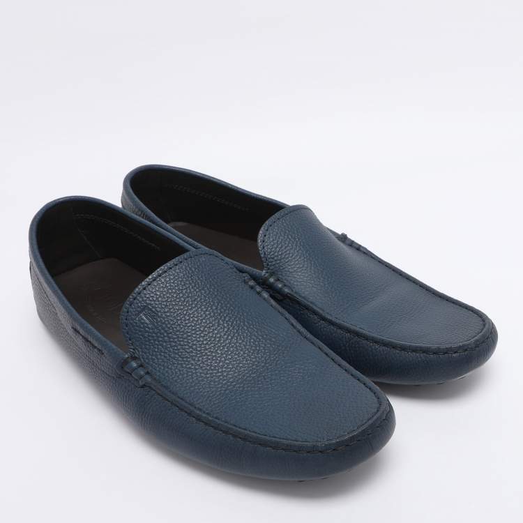Pre Owned Tod's Blue Leather Loafers Size 43