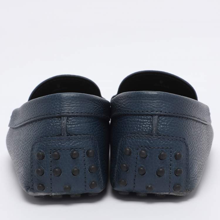 Pre Owned Tod's Blue Leather Loafers Size 43