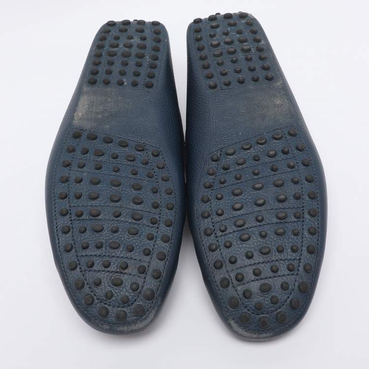 Pre Owned Tod's Blue Leather Loafers Size 43