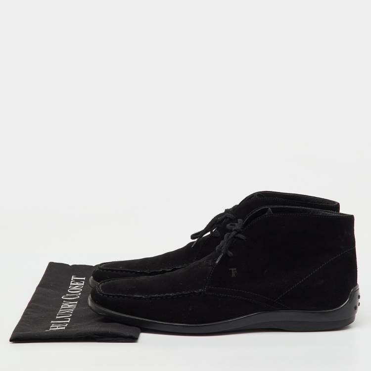 Pre Owned Tod’s Black Suede Lace Up Desert Boots Size 43