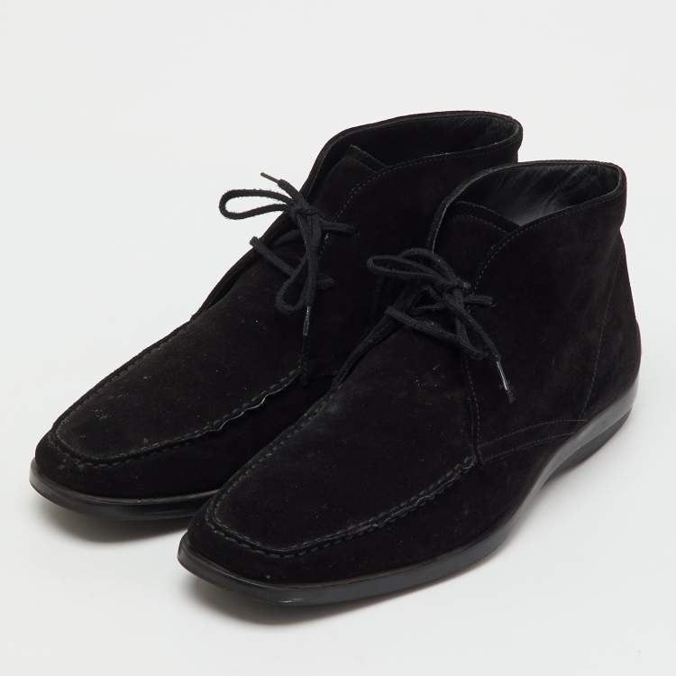Pre Owned Tod’s Black Suede Lace Up Desert Boots Size 43