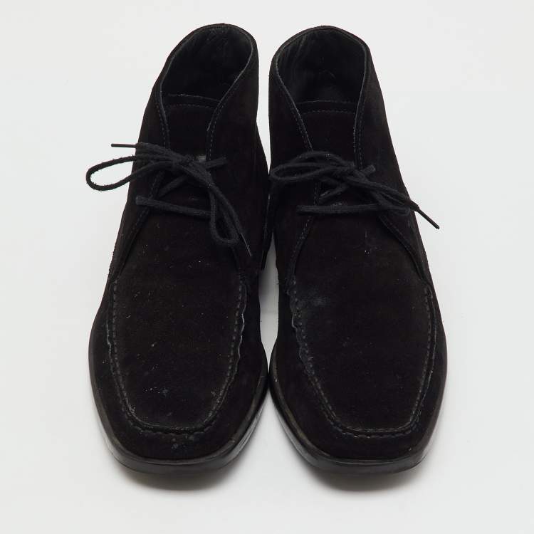 Pre Owned Tod’s Black Suede Lace Up Desert Boots Size 43