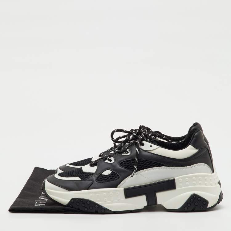 Pre Owned Tod's Black/White Mesh and Leather Active Sportivo 57b Chunky Sneakers Size 42