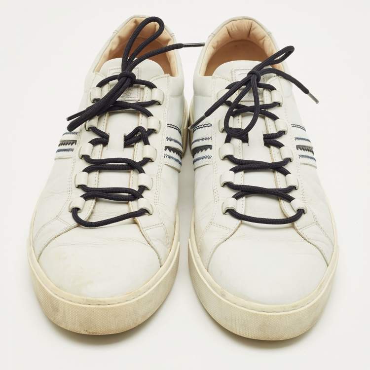 Pre Owned Tod's White Leather Low Top Sneakers Size 45