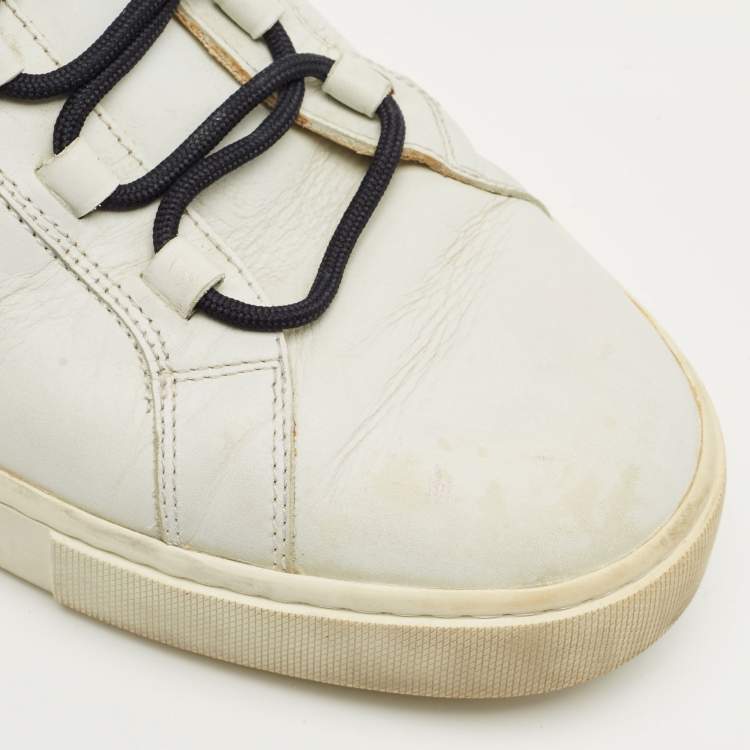 Pre Owned Tod's White Leather Low Top Sneakers Size 45