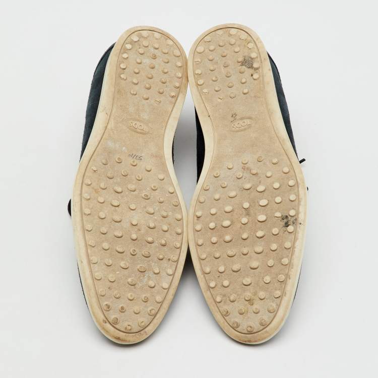 Pre Owned Tod's Deep Blue Suede Lace Up Ankle Boots Size 42