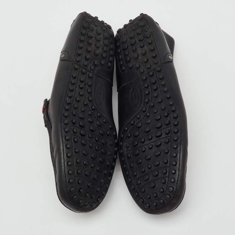 Pre Owned Tod's For Ferrari Black Leather Slip On Loafers Size 41