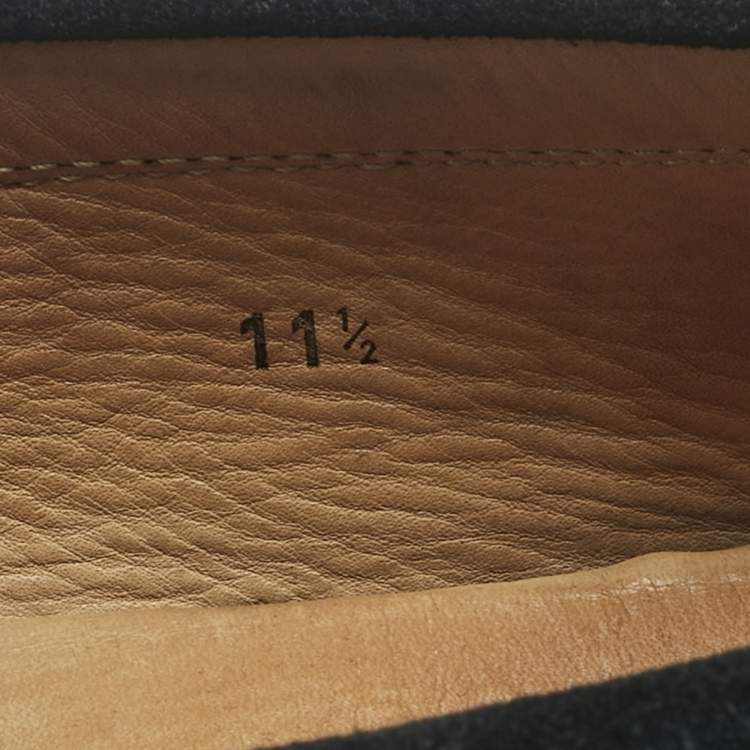 Pre Owned Tod's Black Suede Double T Loafers Size 46.5