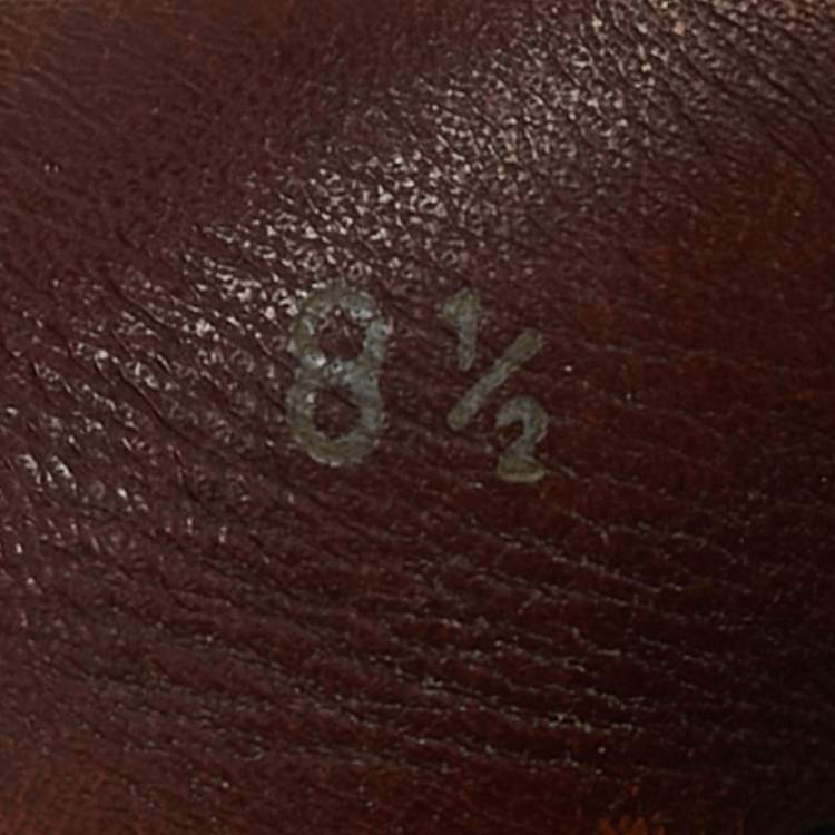 Pre Owned Tod's Brown Leather Crisscross Slide Sandals Size 42.5