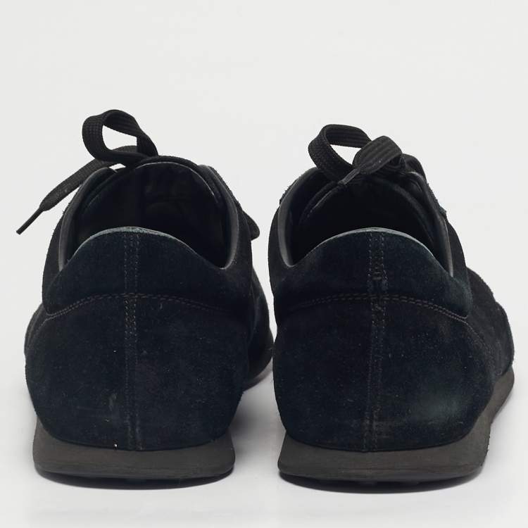 Pre Owned Tod's Black Suede Lace Up Sneakers Size 47.5