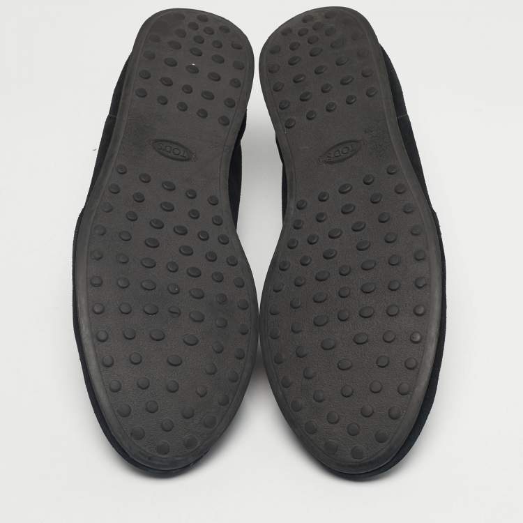 Pre Owned Tod's Black Suede Lace Up Sneakers Size 47.5