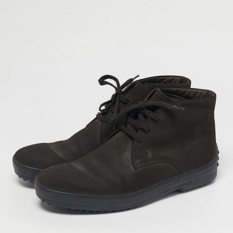 Pre Owned Tod's Brown Suede Desert Ankle Length Boots Size 43