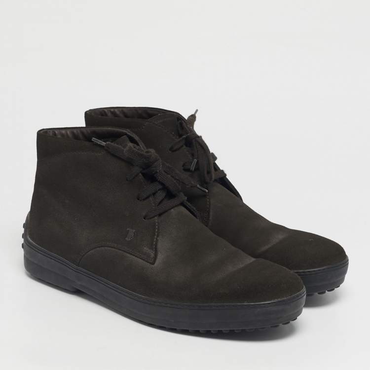 Pre Owned Tod's Brown Suede Desert Ankle Length Boots Size 43