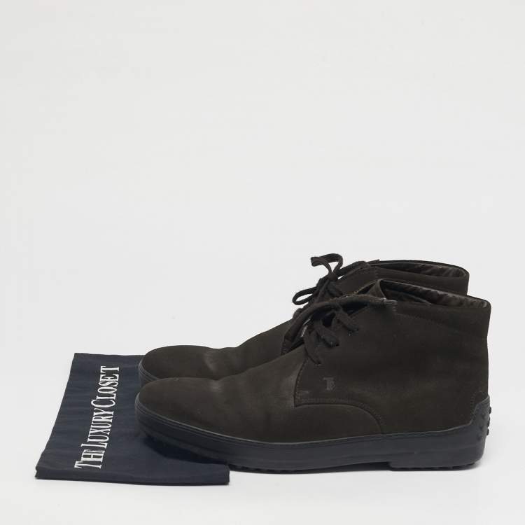 Pre Owned Tod's Brown Suede Desert Ankle Length Boots Size 43