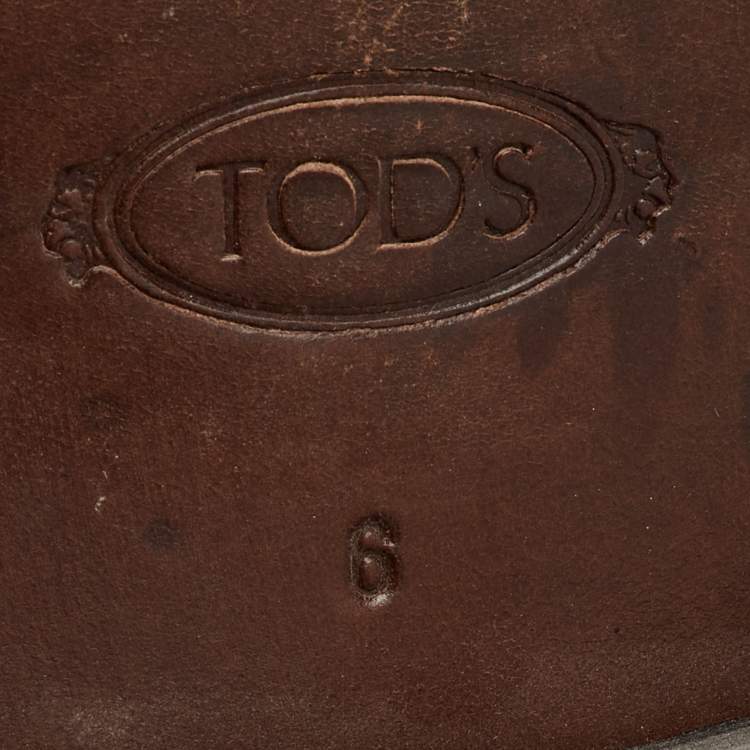 Pre Owned Tod's Black Leather Lace Up Derby Size 39.5