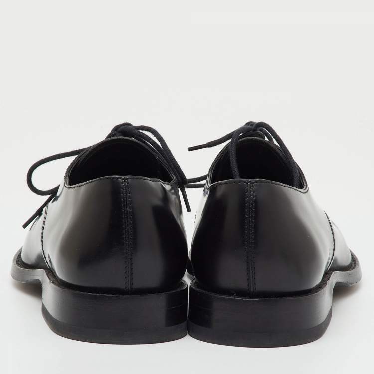 Pre Owned Tod's Black Leather Lace Up Derby Size 39.5