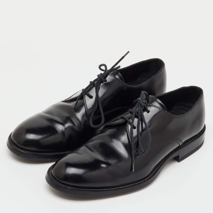 Pre Owned Tod's Black Leather Lace Up Derby Size 39.5