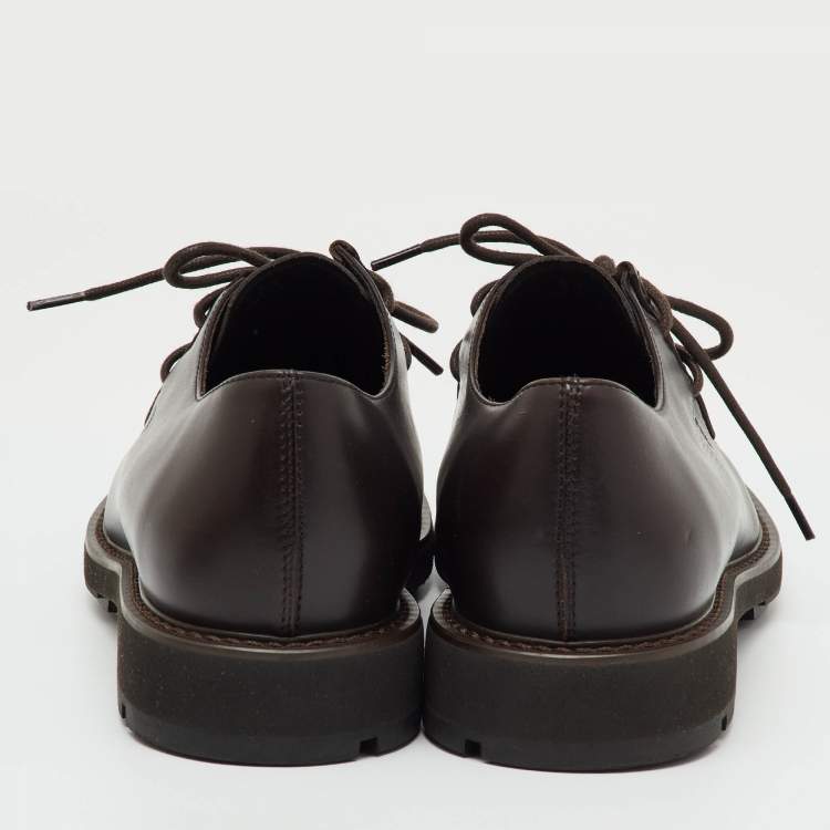 Pre Owned Tod's Dark Brown Leather Lace Up Derby Size 39