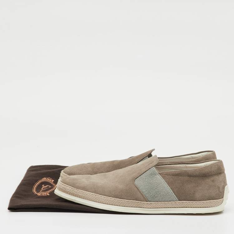 Pre Owned Tod's Light Brown Suede Slip On Sneakers Size 44