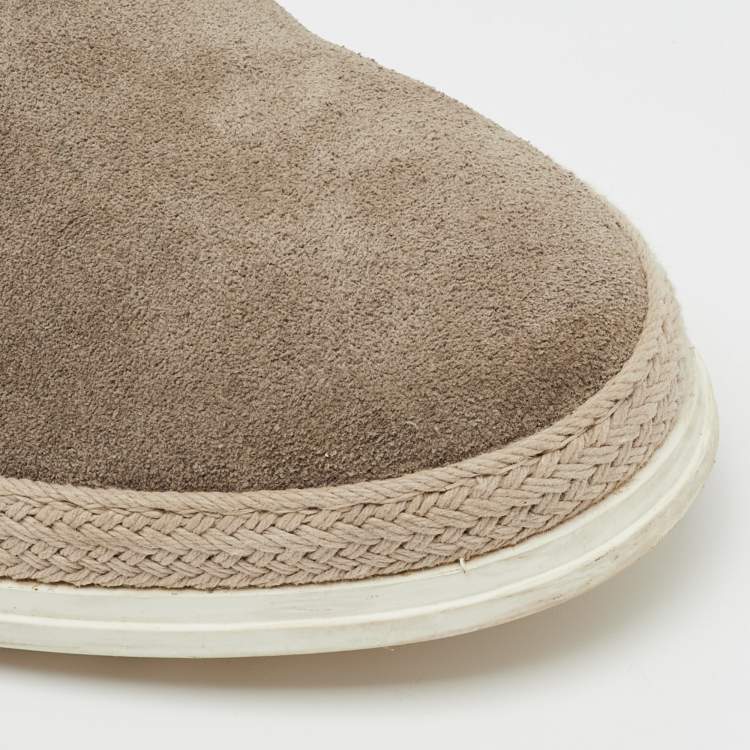 Pre Owned Tod's Light Brown Suede Slip On Sneakers Size 44