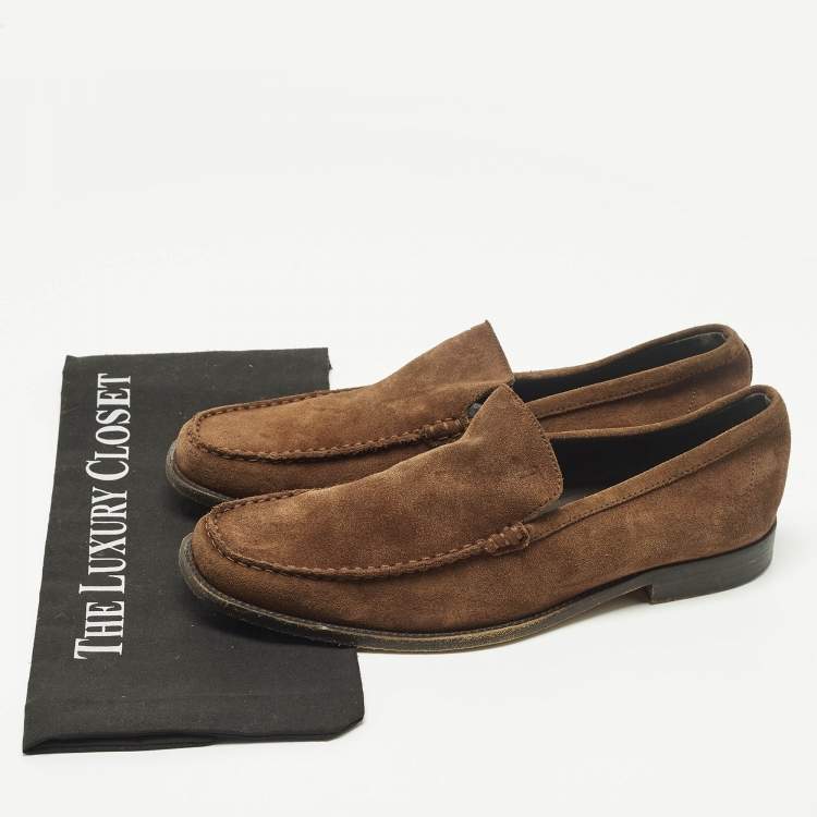Pre Owned Tod's Size 41.5 Brown Suede Penny Loafers