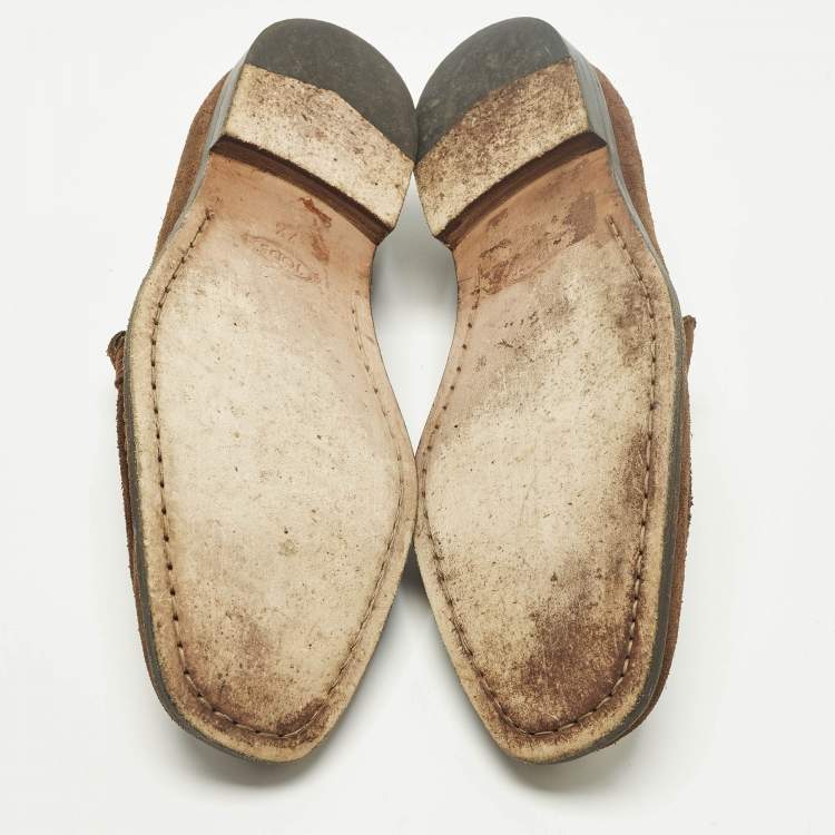 Pre Owned Tod's Size 41.5 Brown Suede Penny Loafers