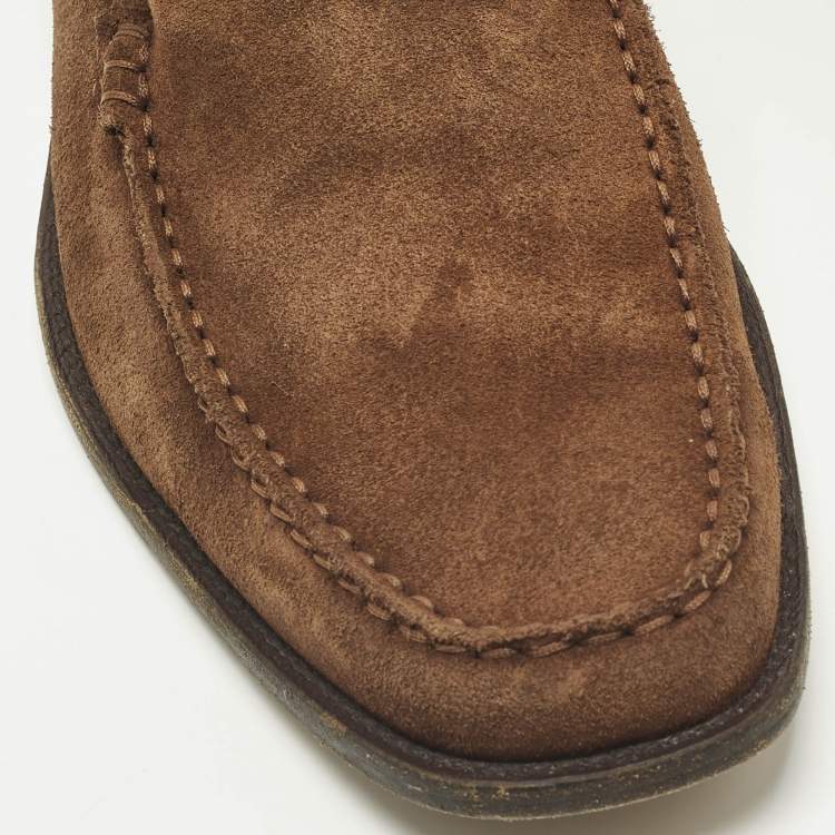 Pre Owned Tod's Size 41.5 Brown Suede Penny Loafers