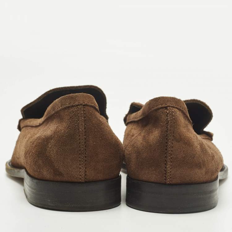 Pre Owned Tod's Size 41.5 Brown Suede Penny Loafers