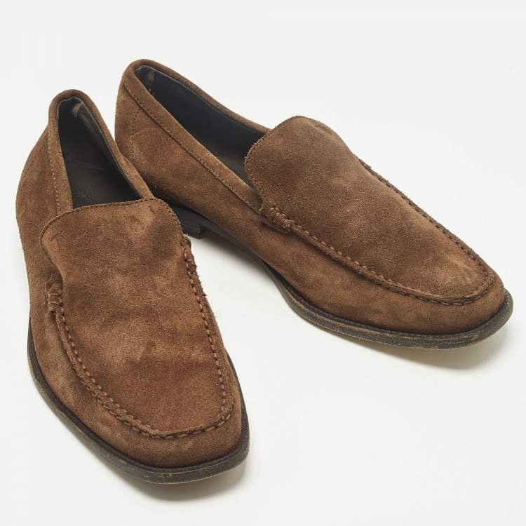 Pre Owned Tod's Size 41.5 Brown Suede Penny Loafers