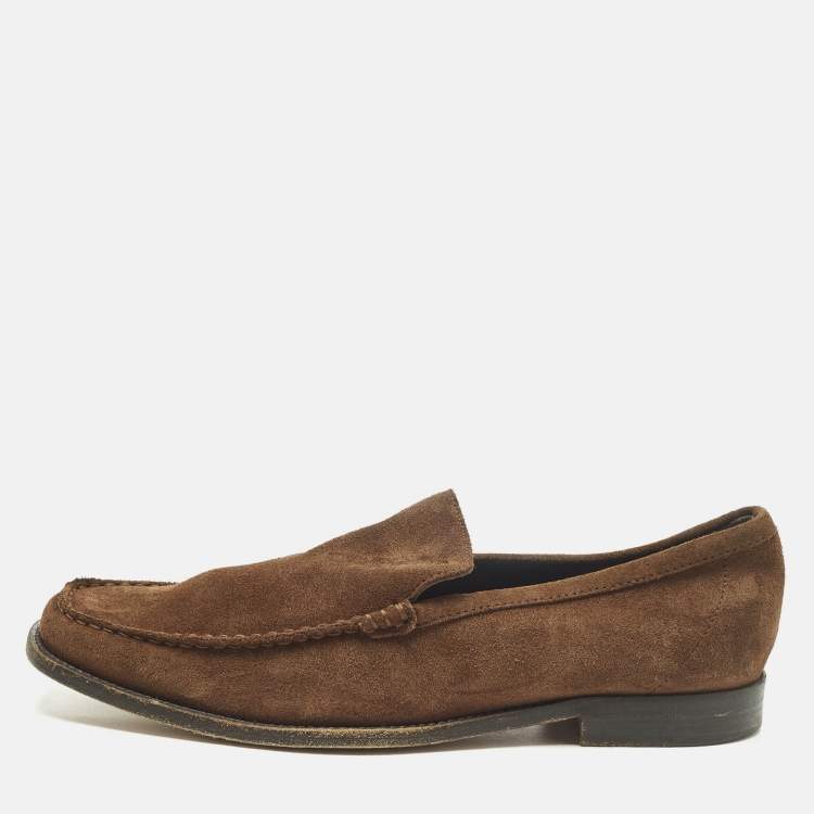 Pre Owned Tod's Size 41.5 Brown Suede Penny Loafers