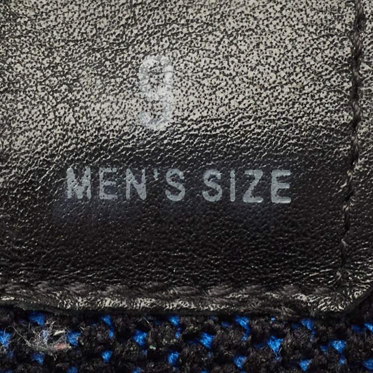 Pre Owned Tod's No Code Size 43 Blue/Black Knit Fabric and Leather Low Top Sneakers