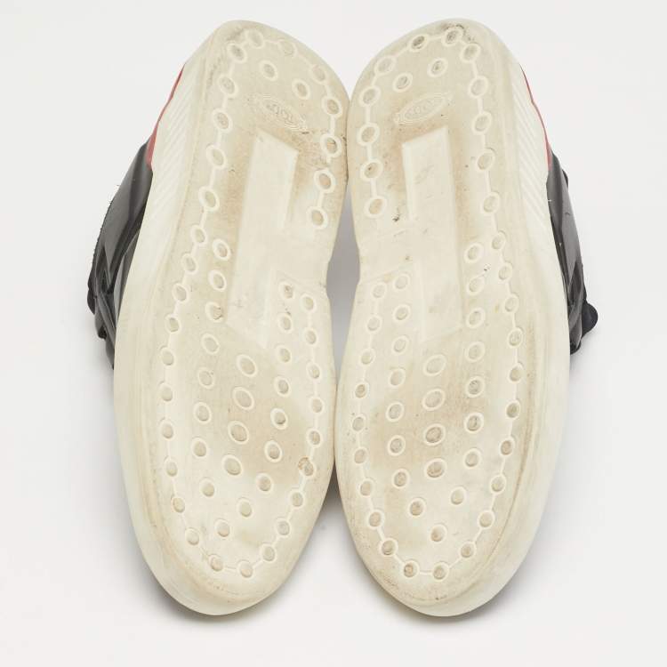 Pre Owned Tod's No_Code J Size 43 Black Leather and Neoprene Low Top Sneakers