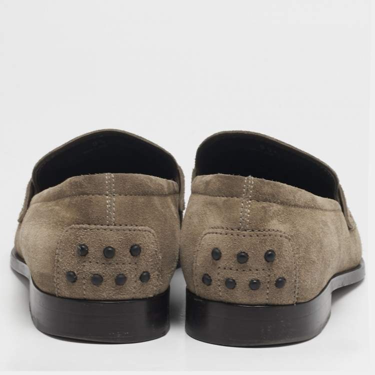 Pre Owned Tod's Size 44 Brown Suede Penny Loafers