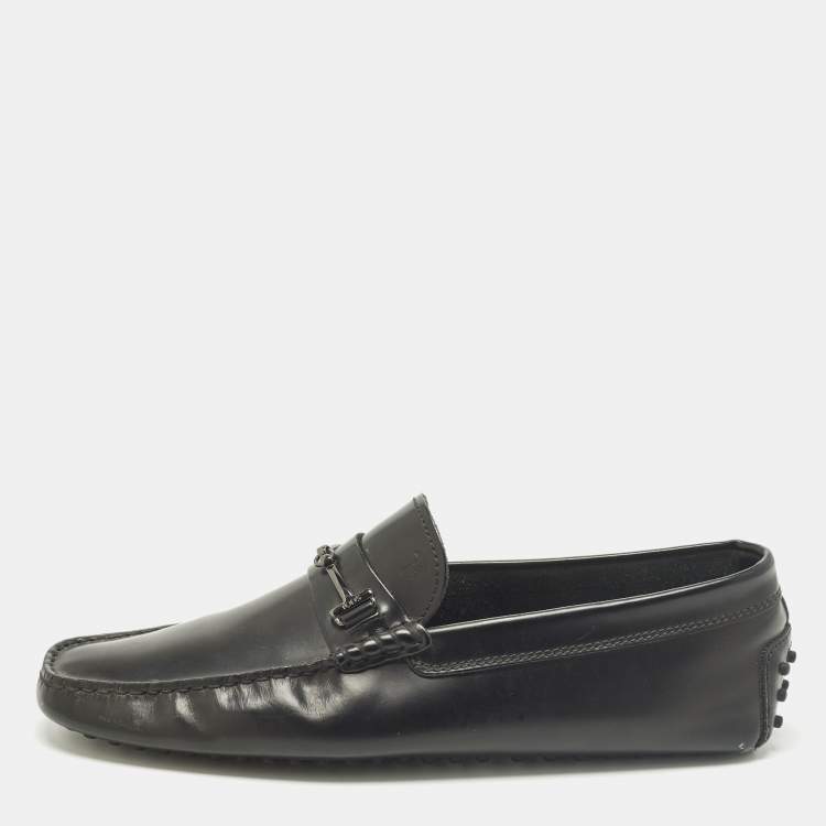 مملوكة مسبقًا Tod's Size 43 Black Leather Buckle  Driver Loafers