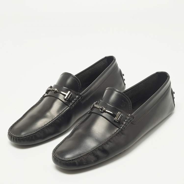 مملوكة مسبقًا Tod's Size 43 Black Leather Buckle  Driver Loafers