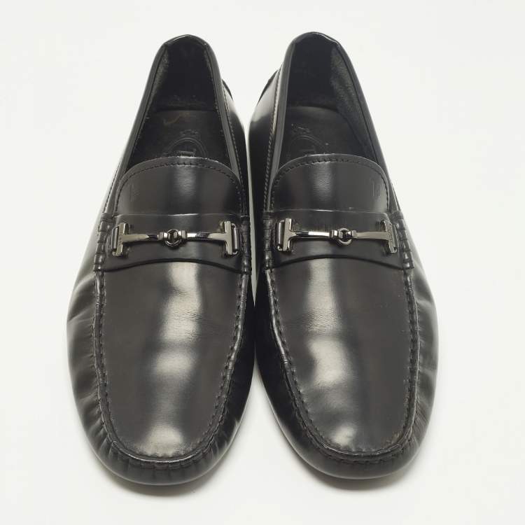 مملوكة مسبقًا Tod's Size 43 Black Leather Buckle  Driver Loafers