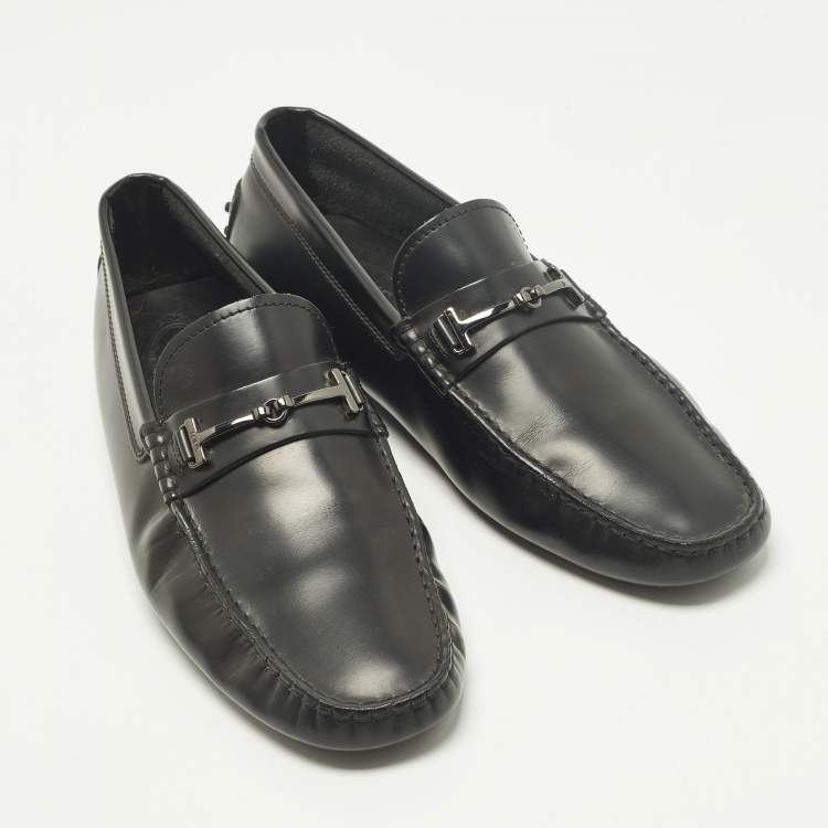 مملوكة مسبقًا Tod's Size 43 Black Leather Buckle  Driver Loafers