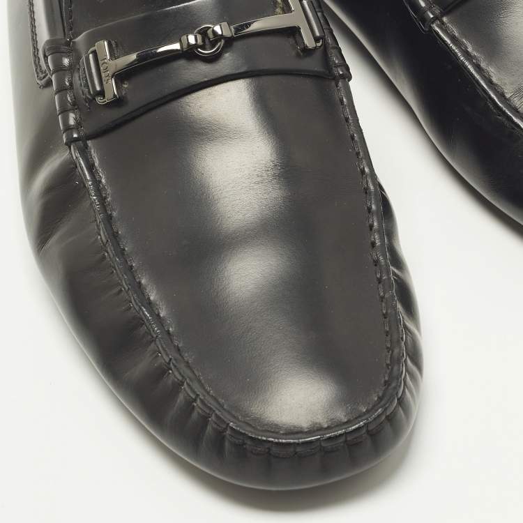 مملوكة مسبقًا Tod's Size 43 Black Leather Buckle  Driver Loafers