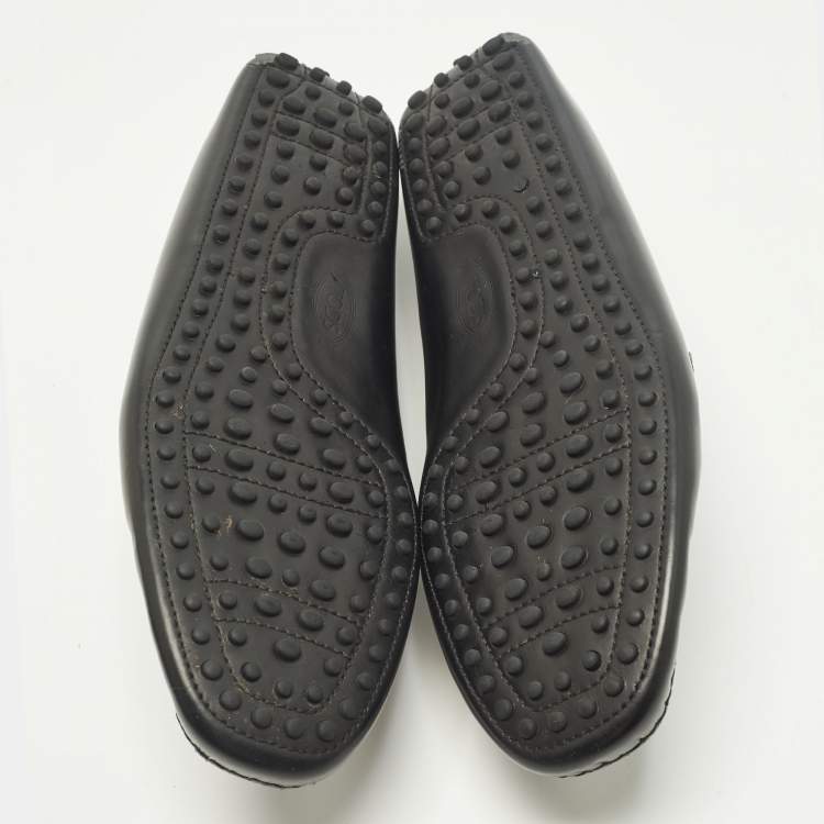 مملوكة مسبقًا Tod's Size 43 Black Leather Buckle  Driver Loafers