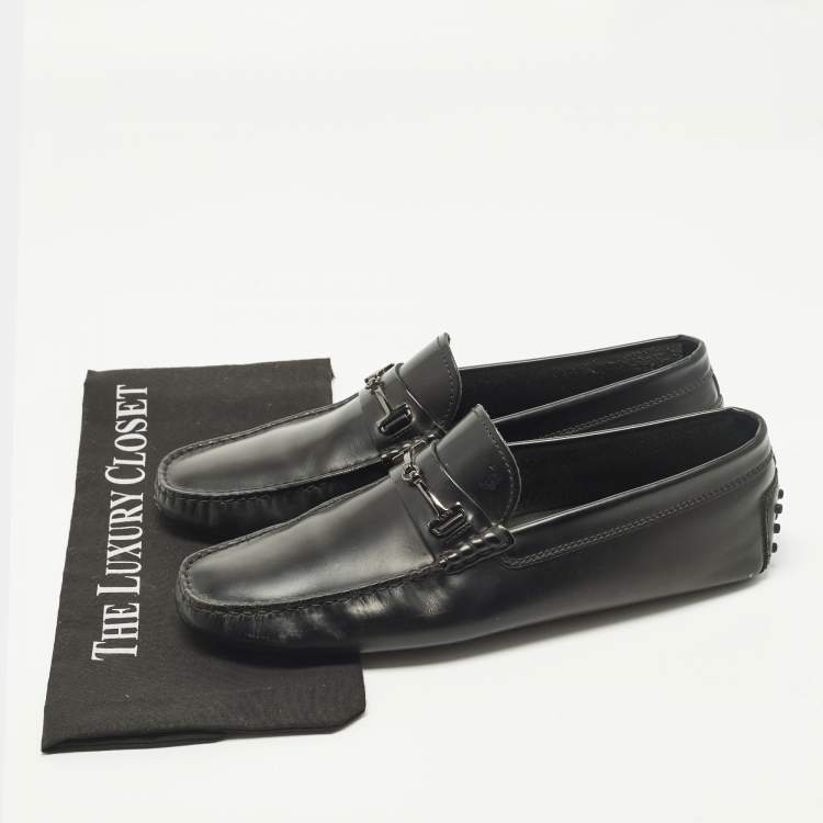 مملوكة مسبقًا Tod's Size 43 Black Leather Buckle  Driver Loafers