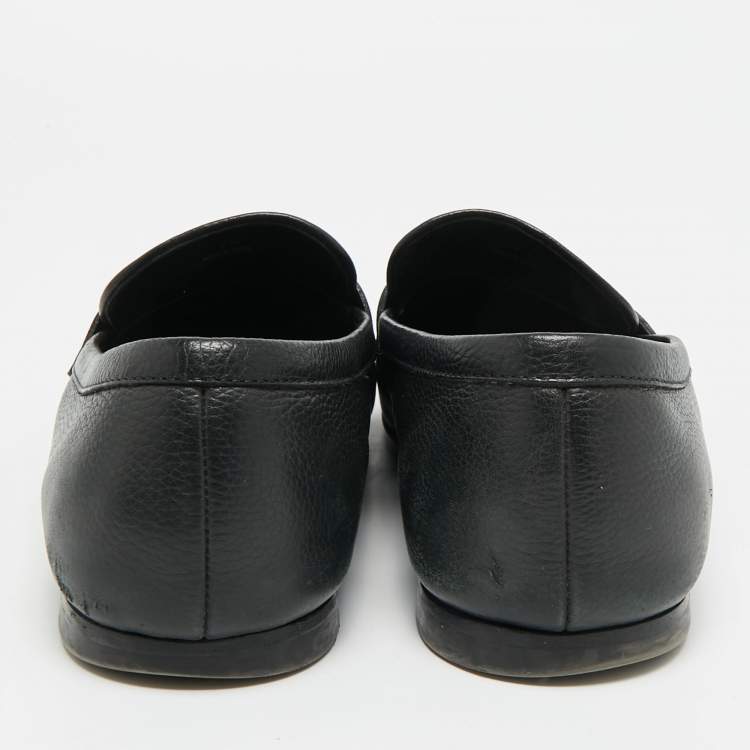 Pre Owned Tod's T Timeless Size 41.5 Black Leather Loafers