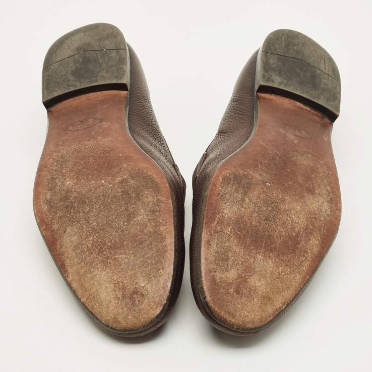 مملوكة مسبقًا حذاء لوفرز تودز سليپ أون جلد أسود مقاس 41