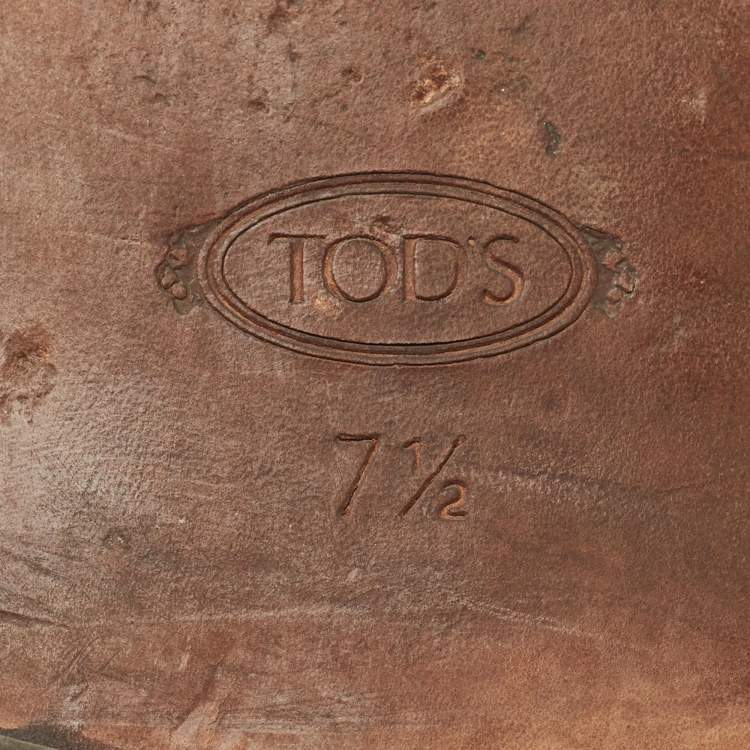 مملوكة مسبقًا حذاء لوفرز تودز سليپ أون جلد أسود مقاس 41