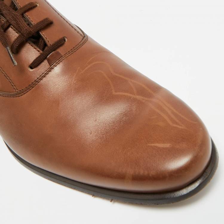 Pre Owned Tod's Size 42.5 Brown Leather Lace Up Oxfords