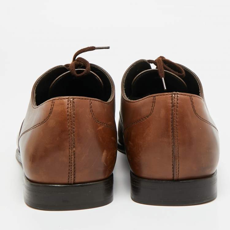 Pre Owned Tod's Size 42.5 Brown Leather Lace Up Oxfords