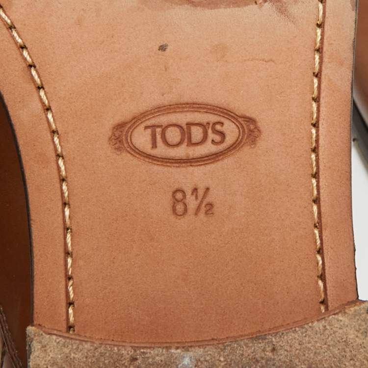 Pre Owned Tod's Size 42.5 Brown Leather Lace Up Oxfords