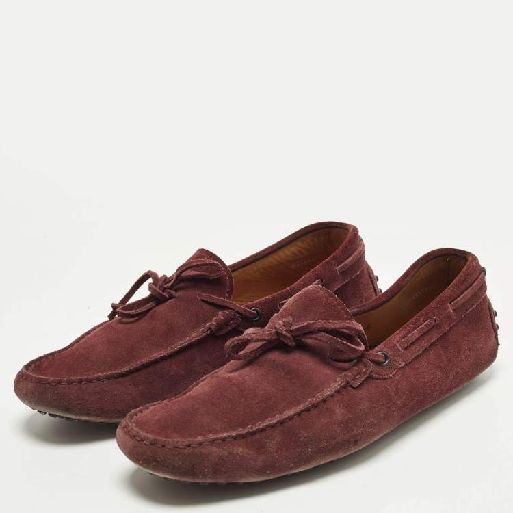 مملوكة مسبقًا Tod's Size 43 Burgundy Suede Slip On Loafers