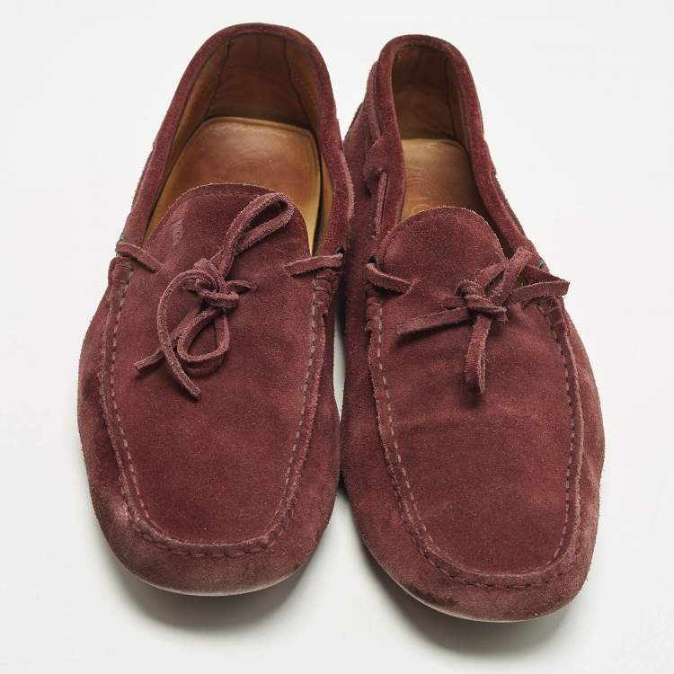 مملوكة مسبقًا Tod's Size 43 Burgundy Suede Slip On Loafers