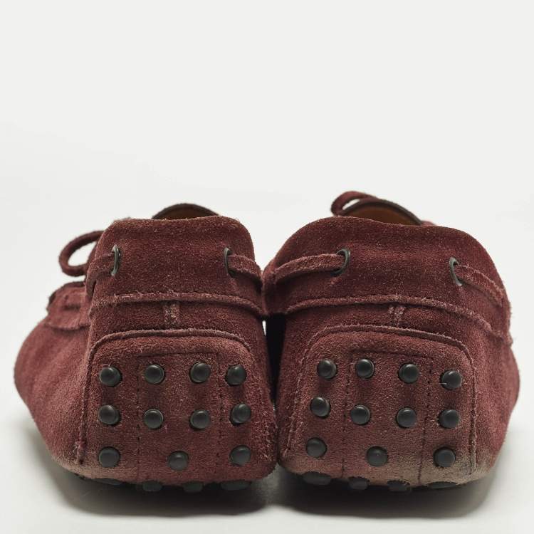 مملوكة مسبقًا Tod's Size 43 Burgundy Suede Slip On Loafers