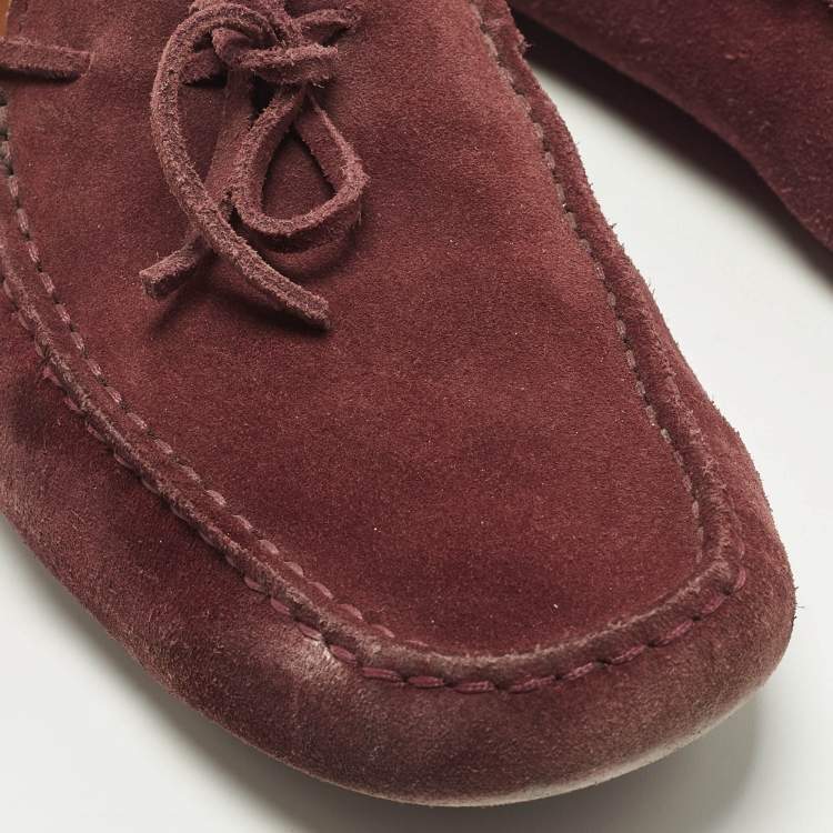 مملوكة مسبقًا Tod's Size 43 Burgundy Suede Slip On Loafers